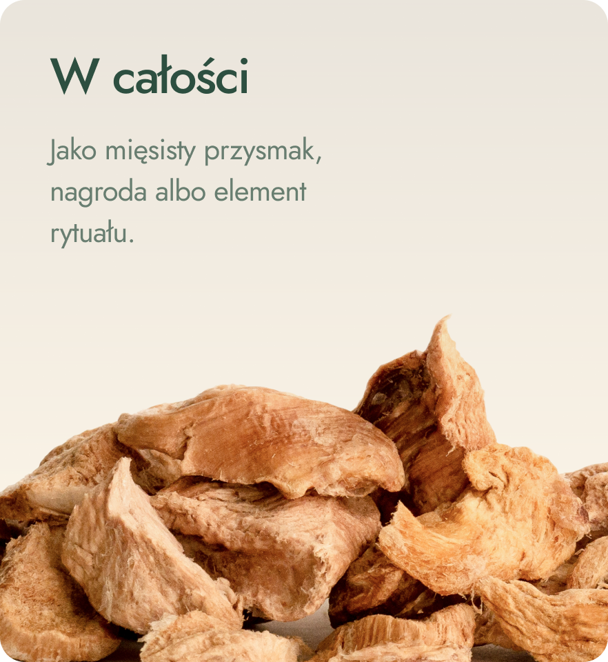 W całości — liofilizowane mięso